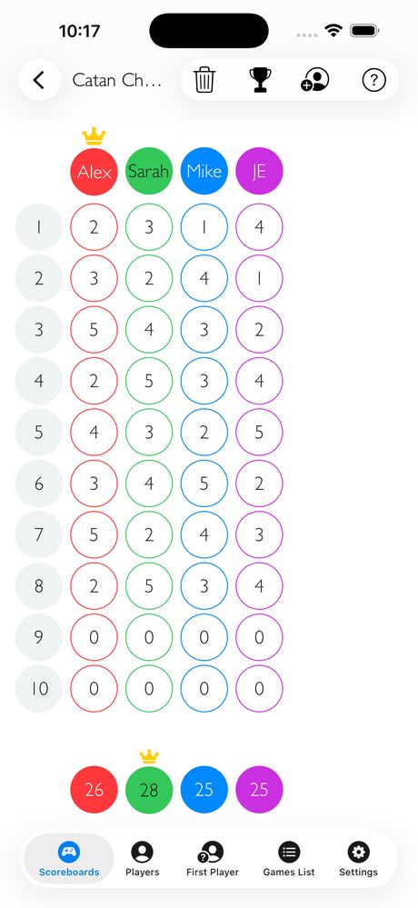 Keeping Score iPhone screenshot 1